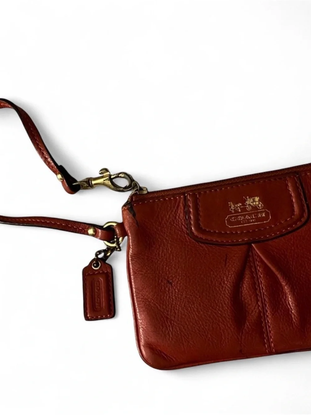 Coach orange leather
